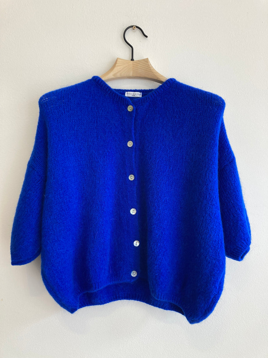 Royal blue cropped cardigan deals